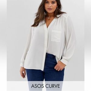 NWT ASOS Long Sleeve Blouse with Pocket